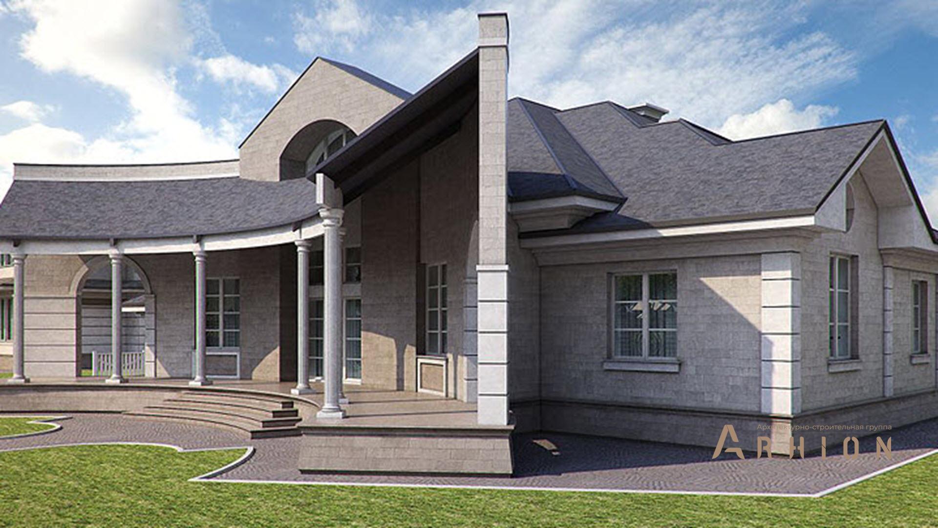 7. Проект одноэтажного дома в современном классическом стиле с многоскатной кровлей, SOV-15, площадью - 352 кв